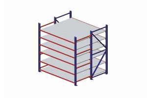 Warehouse storage stackable pallet shuttle rack with beams