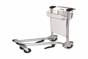 Rubber wheels Airport Moving luggage cart with brake