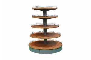 Multi-functional combination of metallic supermarket shelf
