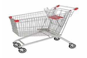 180L European supermarket Escalator metal shopping trolley