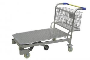 Heavy duty 5 wheels metallic warehouse transport trolley