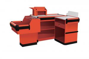 supermarket retail checkout counter with conveyor belt